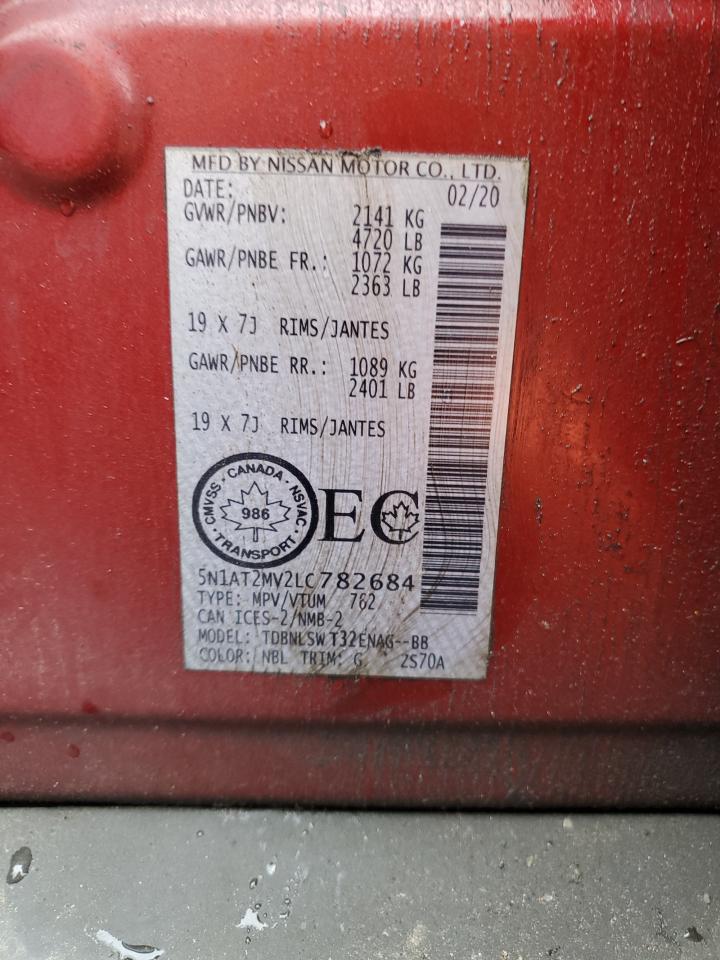 5N1AT2MV2LC782684 NISSAN ROGUE 2020