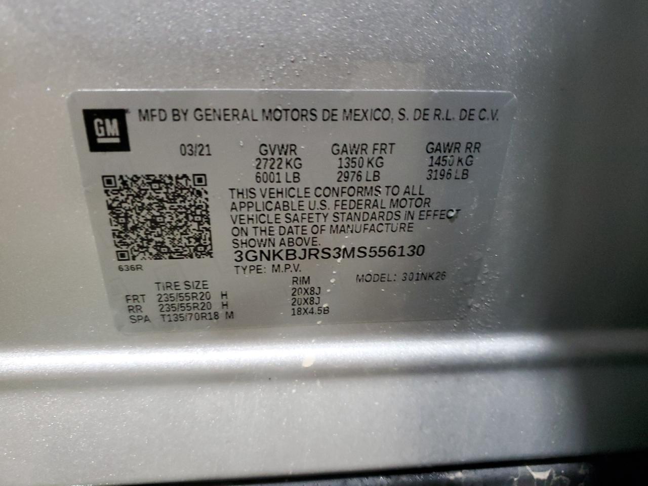 3GNKBJRS3MS556130 CHEVROLET BLAZER 2021