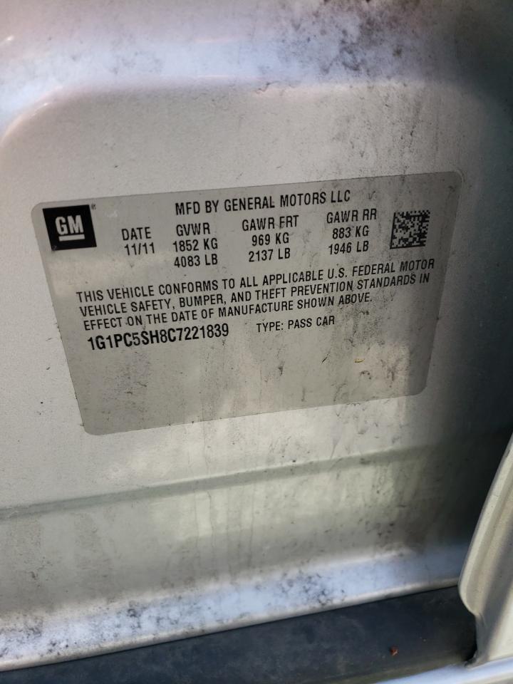 1G1PC5SH8C7221839 2012 Chevrolet Cruze Ls