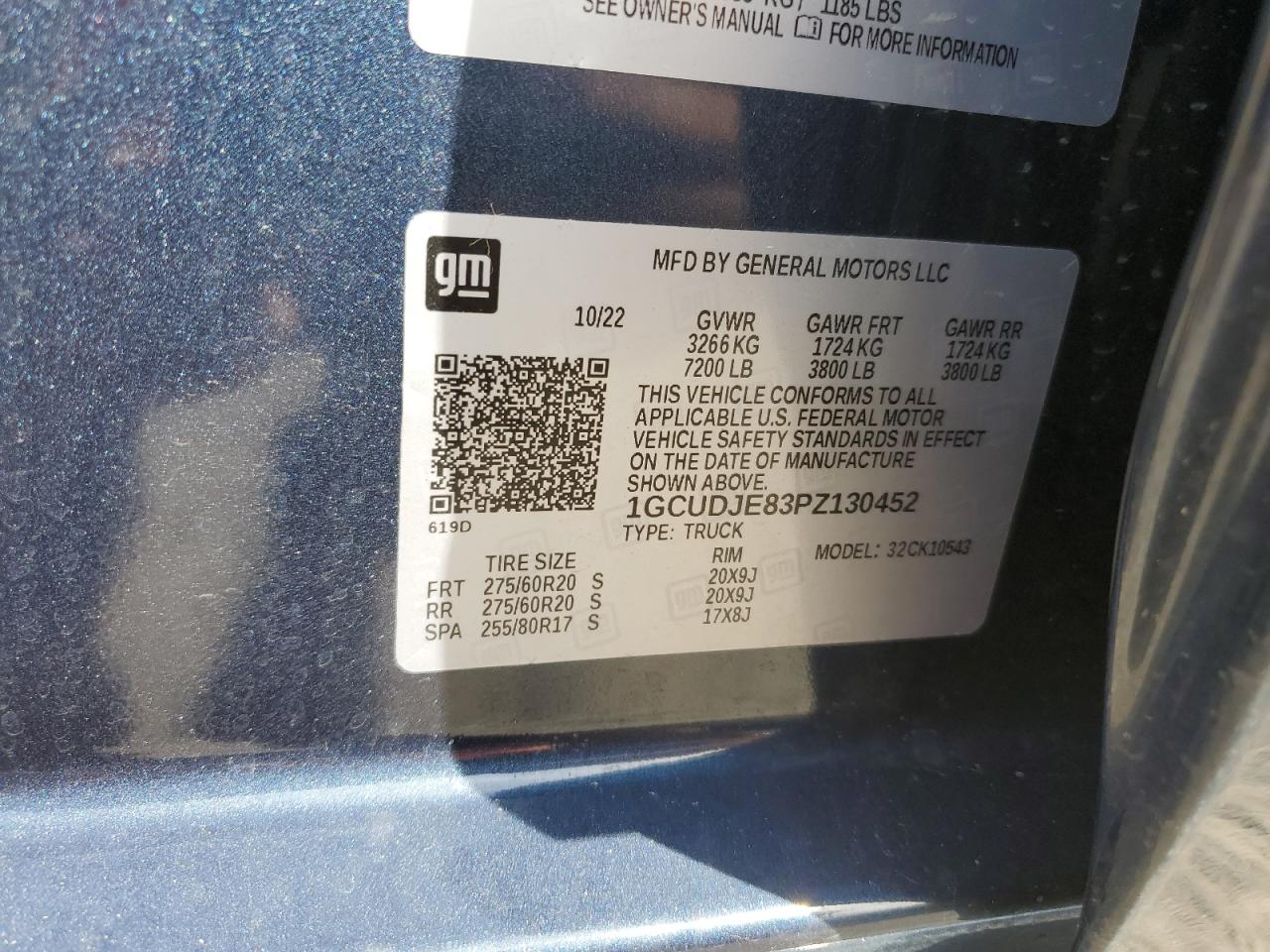 1GCUDJE83PZ130452 CHEVROLET ALL Models 2023