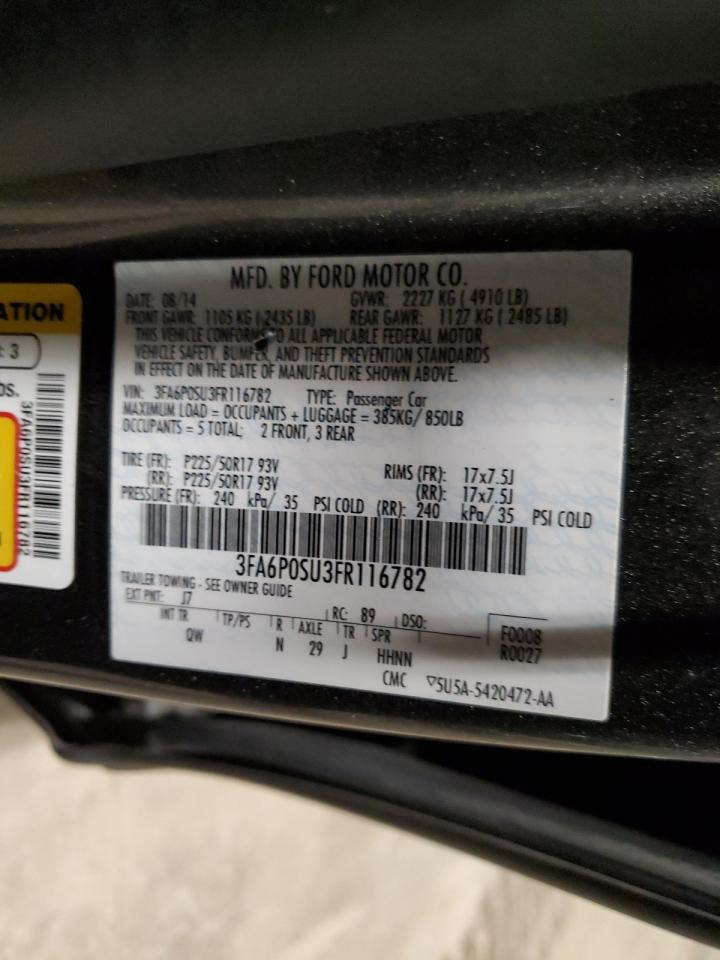 3FA6P0SU3FR116782 2015 Ford Fusion Titanium Phev