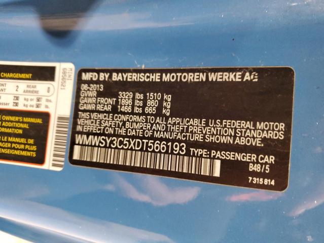 2013 Mini Roadster S VIN: WMWSY3C5XDT566193 Lot: 40543641