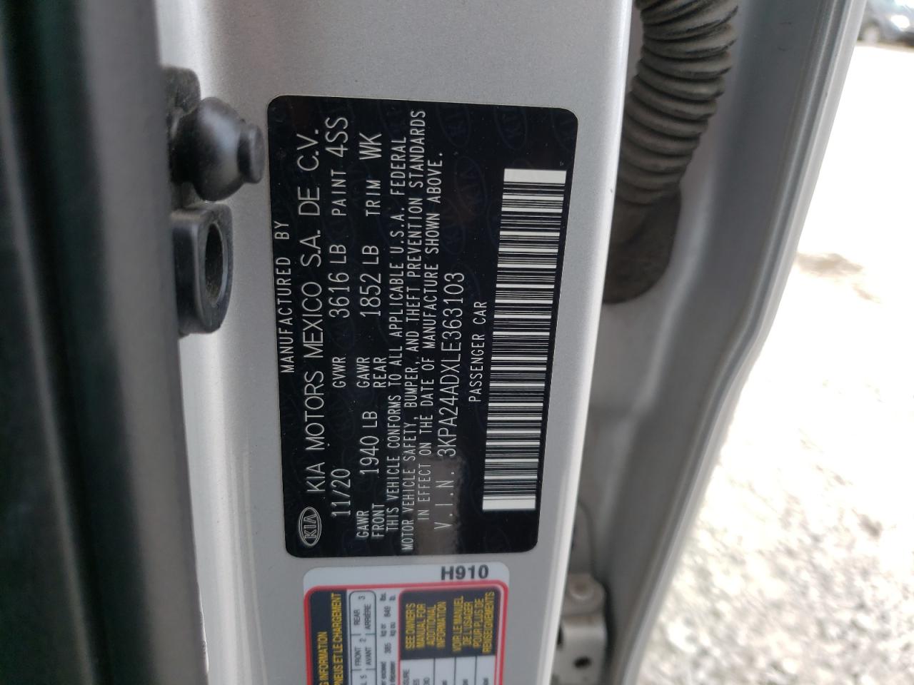 2020 Kia Rio Lx vin: 3KPA24ADXLE363103