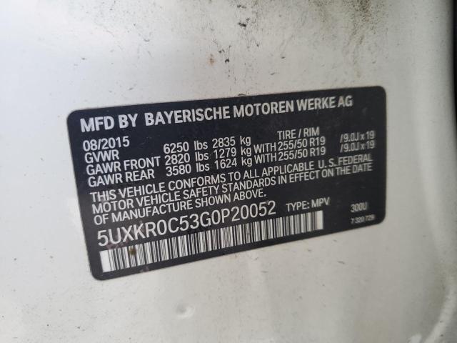 2016 BMW X5 xDrive35I VIN: 5UXKR0C53G0P20052 Lot: 47705354