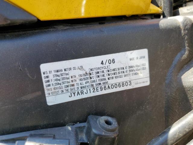 2006 YAMAHA YZFR6 L JYARJ12E96A006803