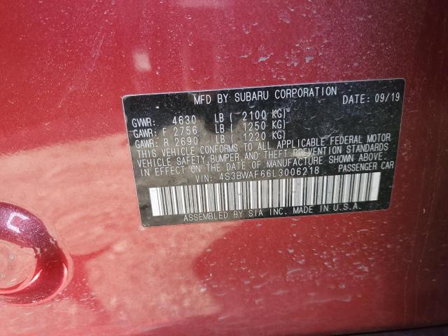 2020 SUBARU LEGACY SPO 4S3BWAF66L3006218