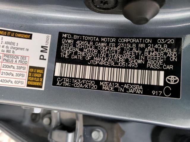 2020 TOYOTA COROLLA SE - JTDP4RCE9LJ051493