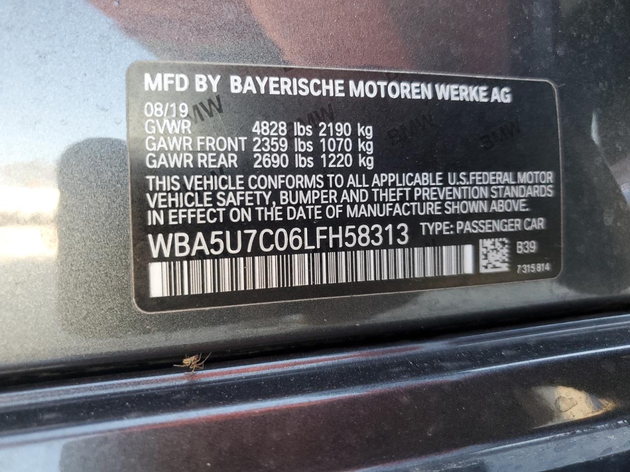 2020 BMW M340I 3.0L  6(VIN: WBA5U7C06LFH58313