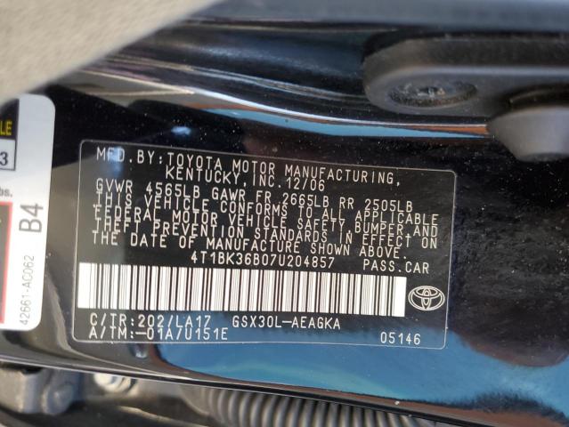 4T1BK36B07U204857 | 2007 Toyota avalon xl