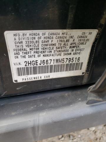 2HGEJ6671WH579516 1998 Honda Civic Lx