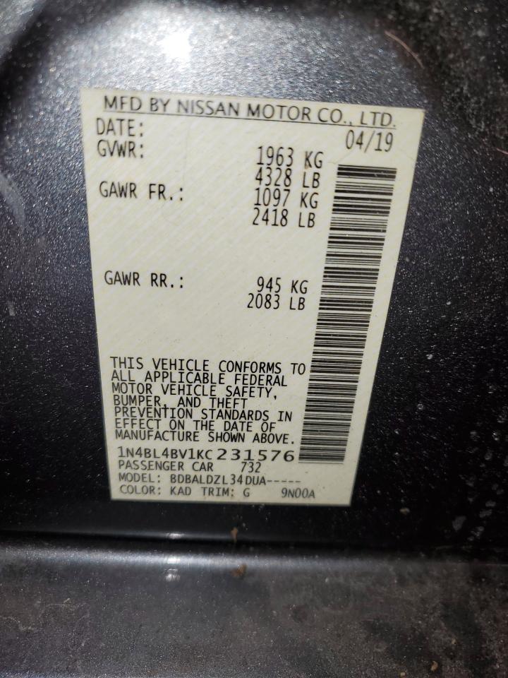 1N4BL4BV1KC231576 NISSAN ALTIMA 2019