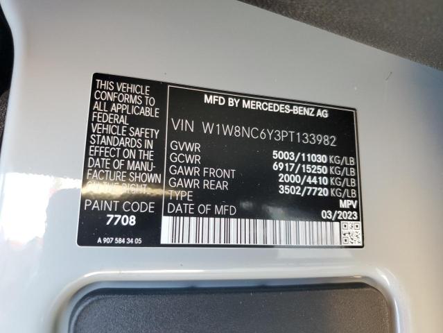 2023 Mercedes-Benz Sprinter 3500 VIN: W1W8NC6Y3PT133982 Lot: 47872314