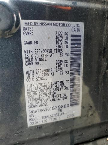 2016 Nissan Rogue S VIN: 5N1AT2MV9GC829800 Lot: 47947964