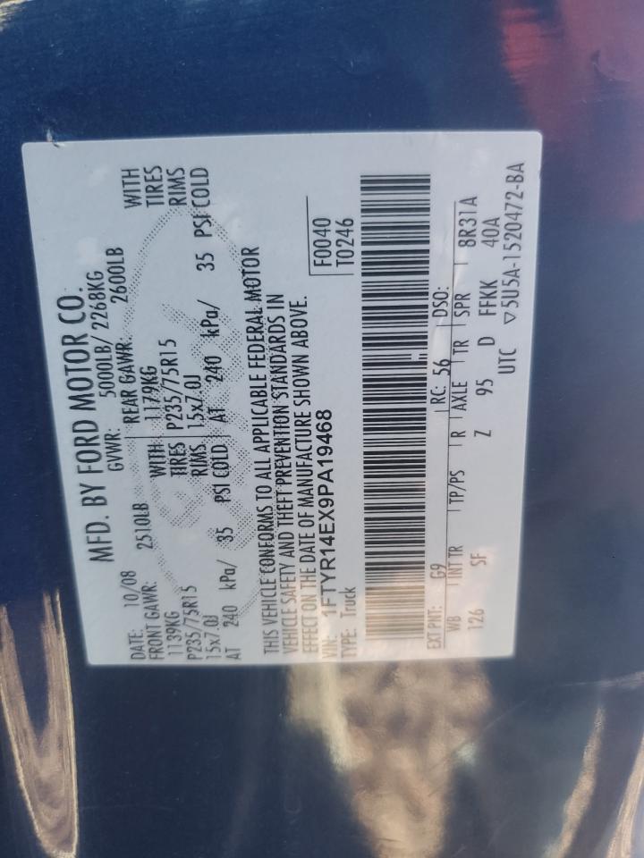 1FTYR14EX9PA19468 2009 Ford Ranger Super Cab