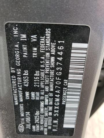 2015 Kia Optima Lx VIN: 5XXGM4A70FG374461 Lot: 48106694