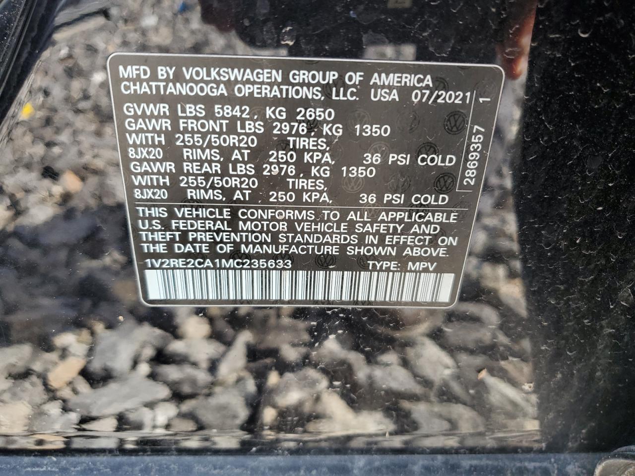 1V2RE2CA1MC235633 2021 Volkswagen Atlas Cross Sport Se