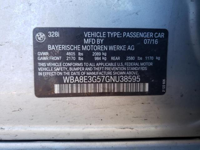 2016 BMW 328 Xi Sulev VIN: WBA8E3G57GNU38595 Lot: 48172694