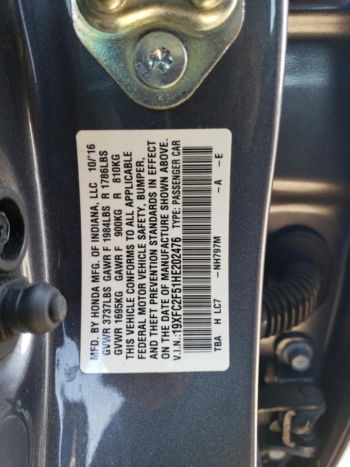 19XFC2F51HE202476 HONDA CIVIC 2017