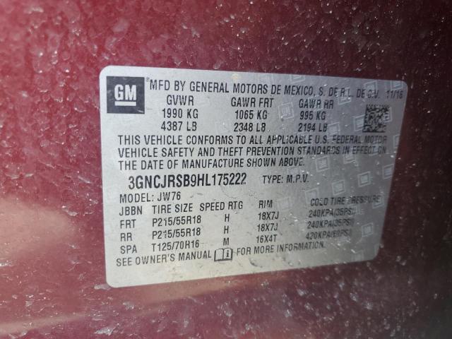 2017 CHEVROLET TRAX PREMI 3GNCJRSB9HL175222
