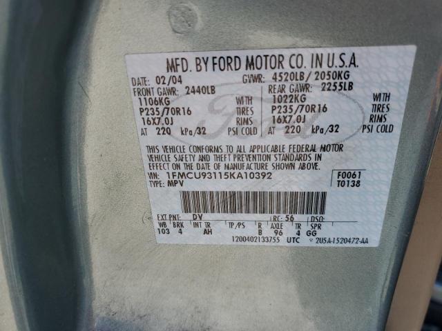 2005 Ford Escape Xlt VIN: 1FMCU93115KA10392 Lot: 47448434