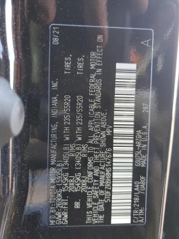 2021 Toyota Highlander Platinum VIN: 5TDFZRBH8MS147676 Lot: 45484214