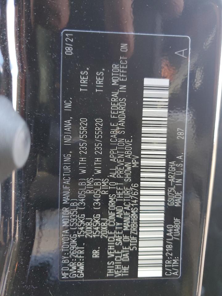 5TDFZRBH8MS147676 2021 Toyota Highlander Platinum