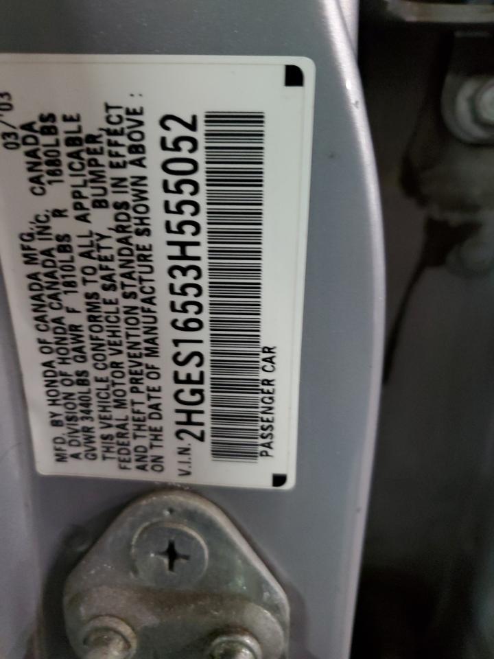 2HGES16553H555052 2003 Honda Civic Lx