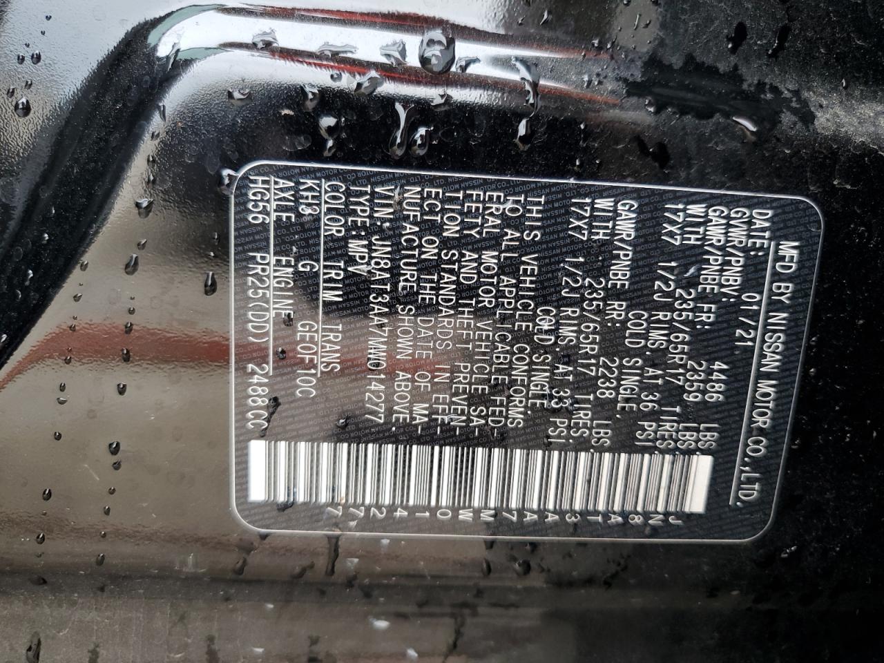 JN8AT3AA7MW014277 NISSAN ROGUE 2021