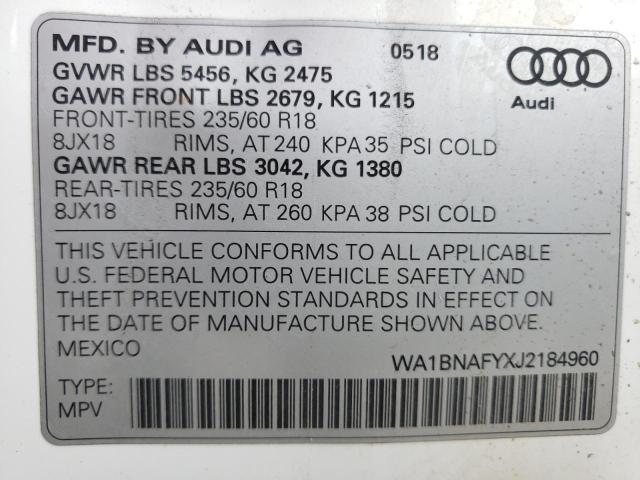 2018 AUDI Q5 QUATTRO - WA1BNAFYXJ2184960