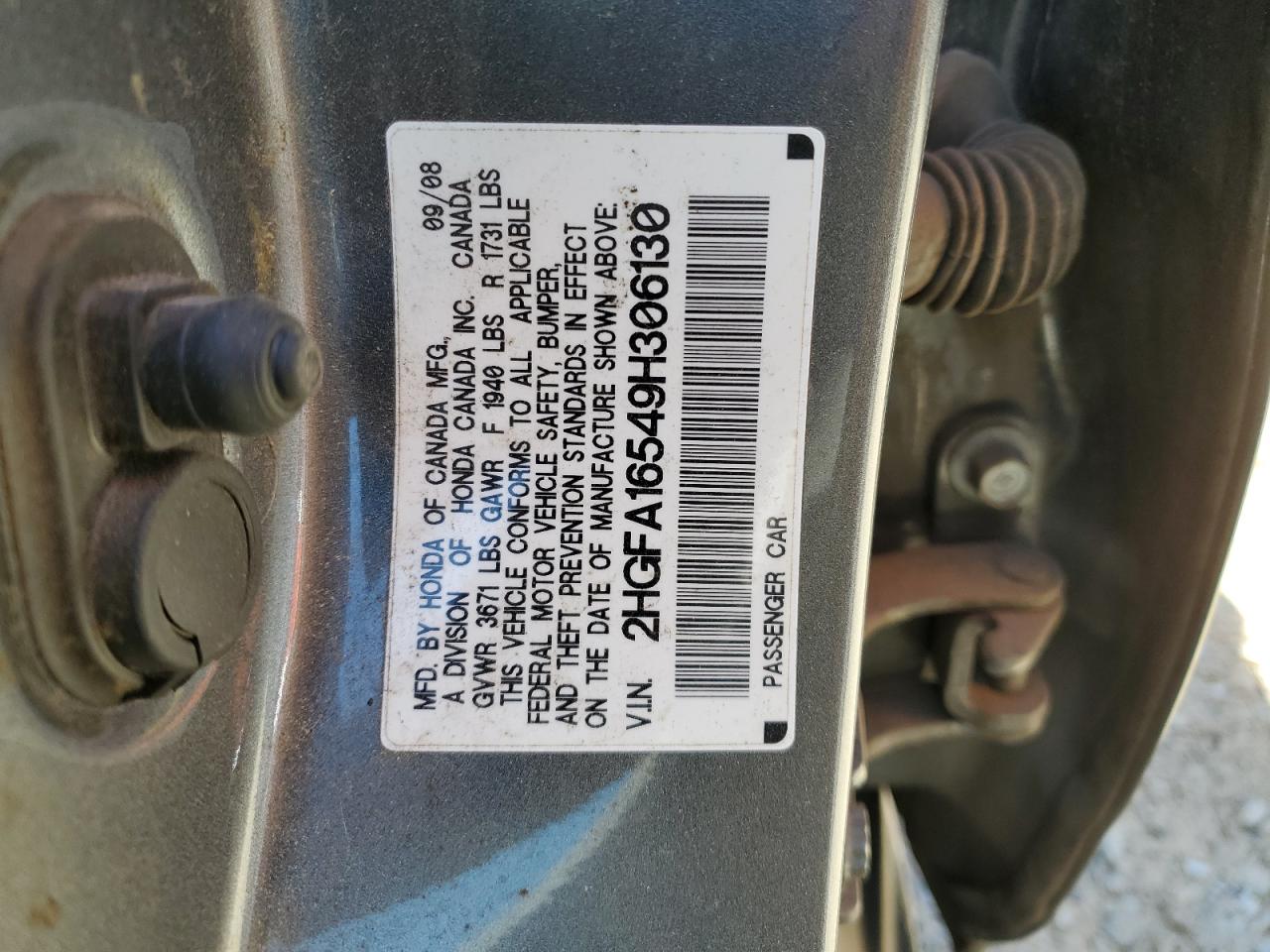 2HGFA16549H306130 2009 Honda Civic Lx