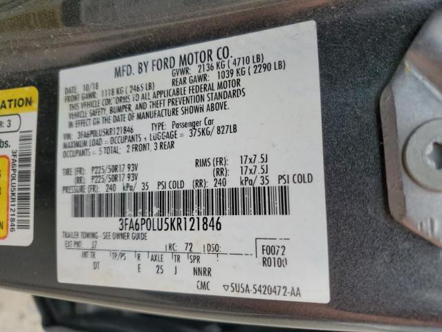3FA6P0LU5KR121846 2019 Ford Fusion Se