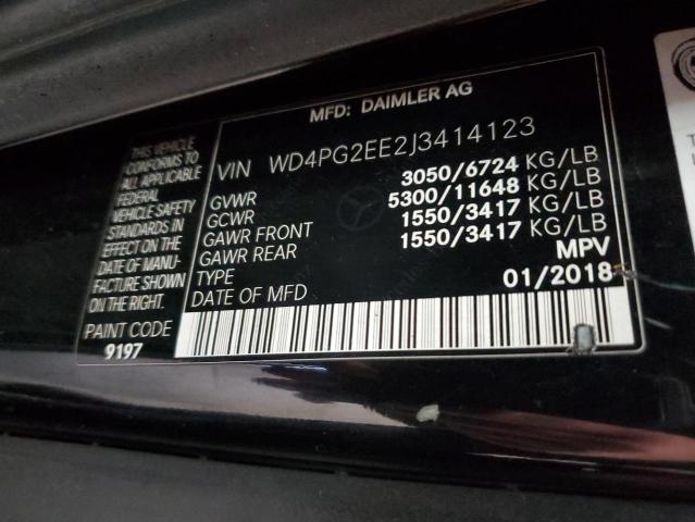 WD4PG2EE2J3414123 | 2018 MERCEDES-BENZ METRIS