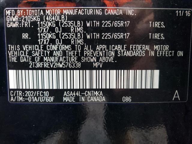 2017 TOYOTA RAV4 XLE - 2T3RFREV2HW576338