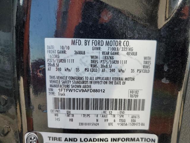 2010 Ford F150 Supercrew VIN: 1FTFW1CV9AFD88012 Lot: 48795214