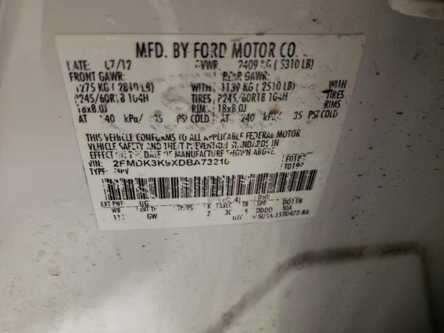 2013 Ford Edge Limited VIN: 2FMDK3K9XDBA73210 Lot: 48111274