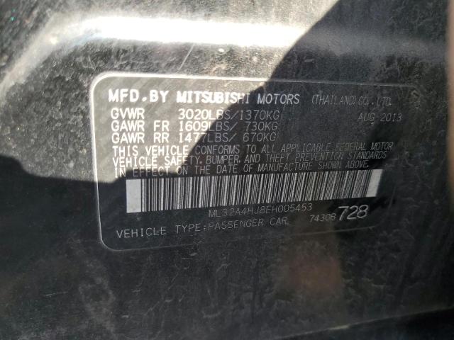 VIN ML32A4HJ8EH005453 2014 Mitsubishi Mirage, ES no.12