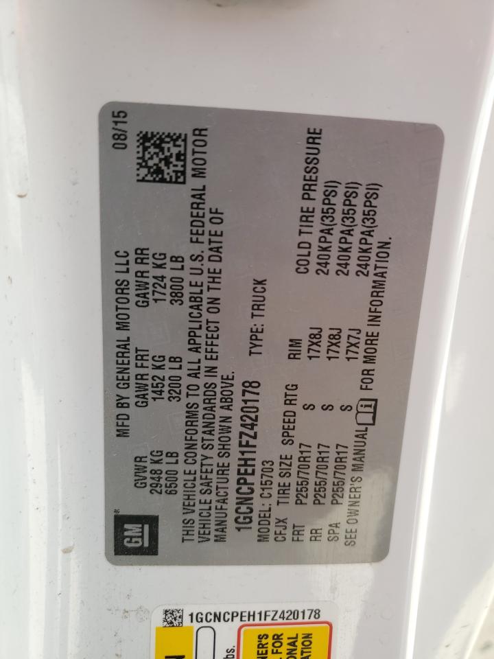 1GCNCPEH1FZ420178 2015 Chevrolet Silverado C1500