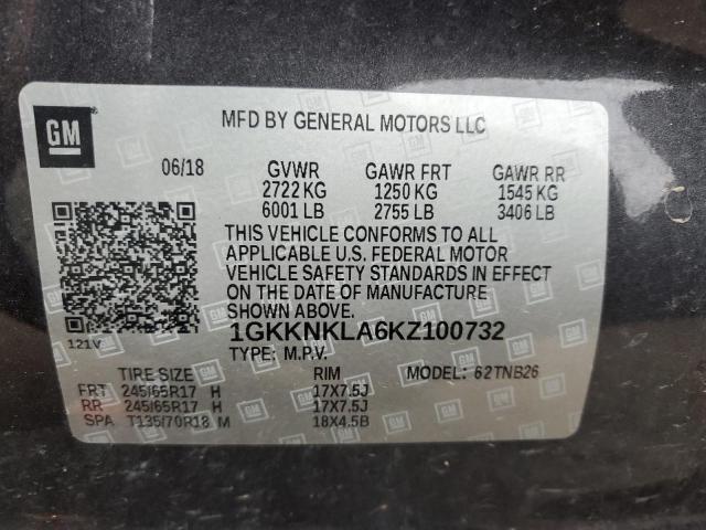 1GKKNKLA6KZ100732 | 2019 GM c acadia sle