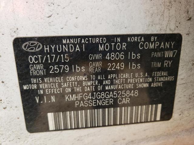 2016 HYUNDAI AZERA KMHFG4JG8GA525848