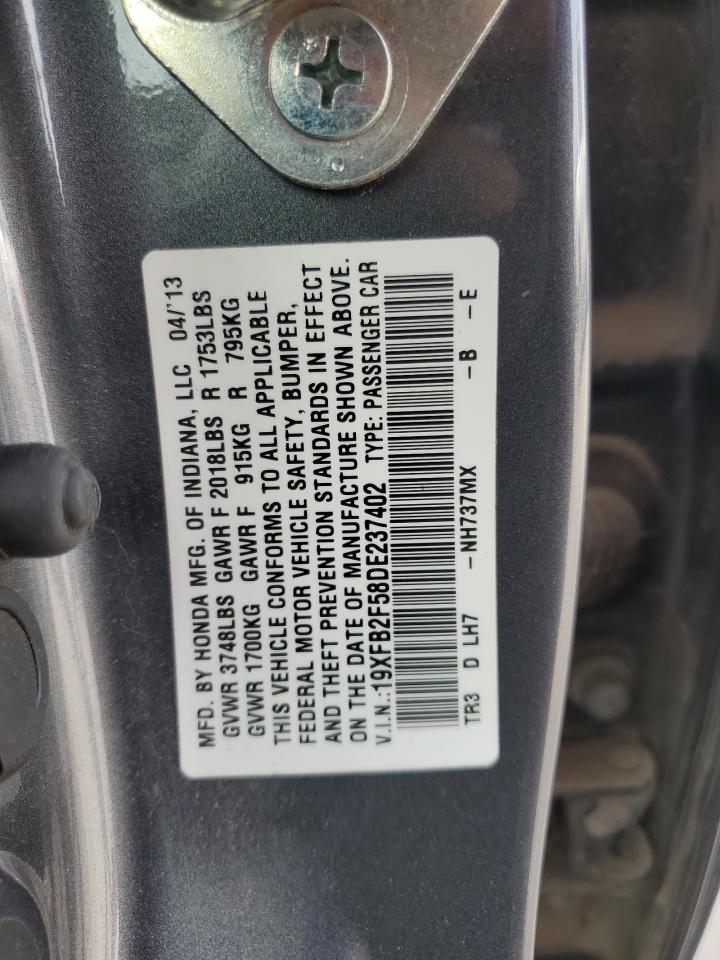 19XFB2F58DE237402 2013 Honda Civic Lx