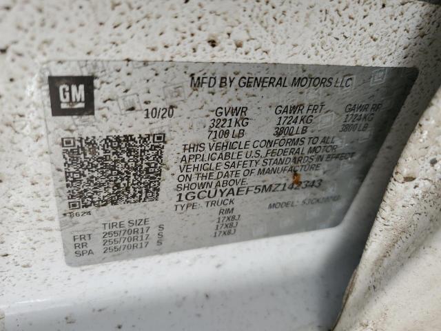 2021 CHEVROLET SILVERADO - 1GCUYAEF5MZ142343