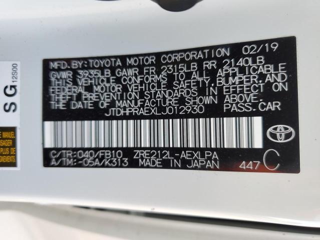 2020 Toyota Corolla Le VIN: JTDHPRAEXLJ012930 Lot: 47215494