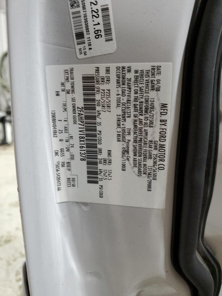 2FAHP71V18X161378 2008 Ford Crown Victoria Police Interceptor