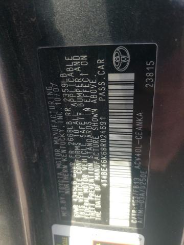 2008 Toyota Camry Ce VIN: 4T4BE46K68R024691 Lot: 45939784