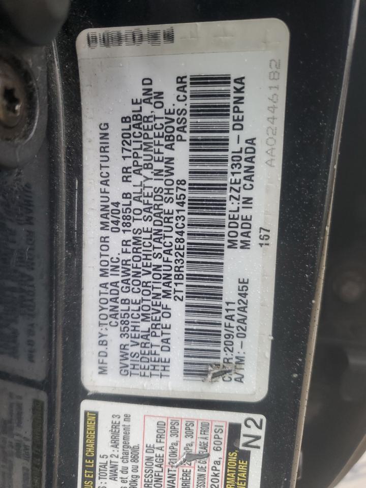 2T1BR32E84C314578 2004 Toyota Corolla Ce