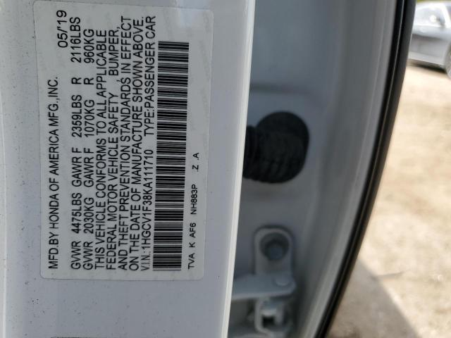 2019 HONDA ACCORD SPO - 1HGCV1F38KA111710