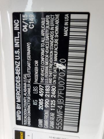 2015 Mercedes-Benz C 300 VIN: 55SWF4JB7FU070720 Lot: 48849854