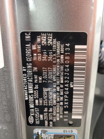 2018 KIA SORENTO 5XYPG4A32JG408134
