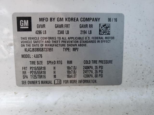 2016 BUICK ENCORE CON - KL4CJBSB0GB737891