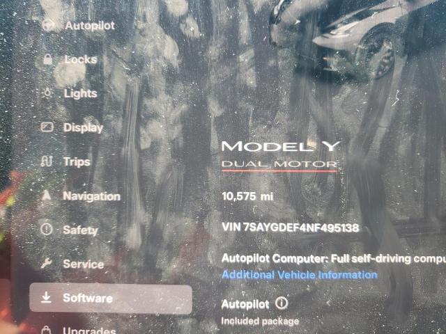 VIN 7SAYGDEF4NF495138 2022 Tesla MODEL Y no.9